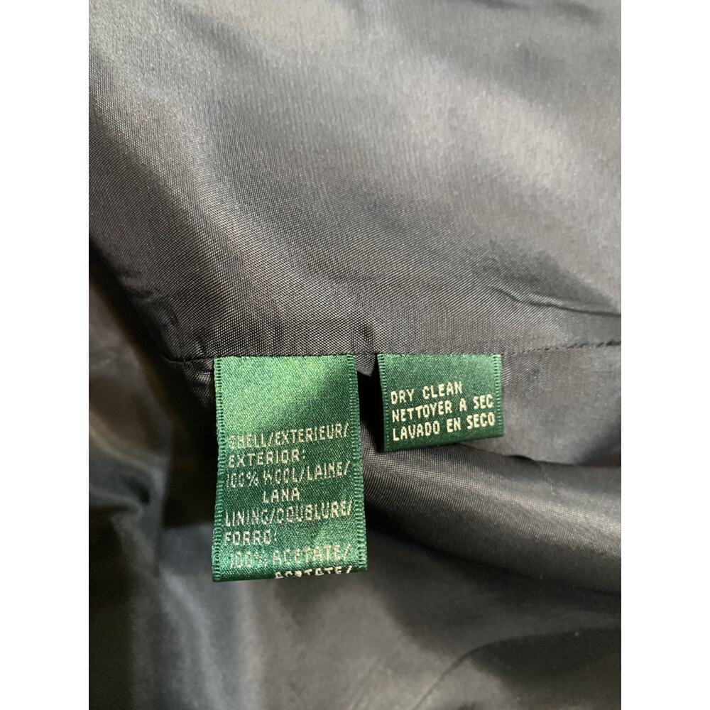 Lauren Ralph Lauren Blazer Womens Size 14W Black 100% Wool Career Work Office - Picture 10 of 10